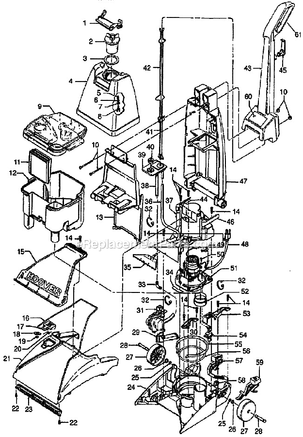 Hoover F5824-900 Upright Extractor Page A Diagram
