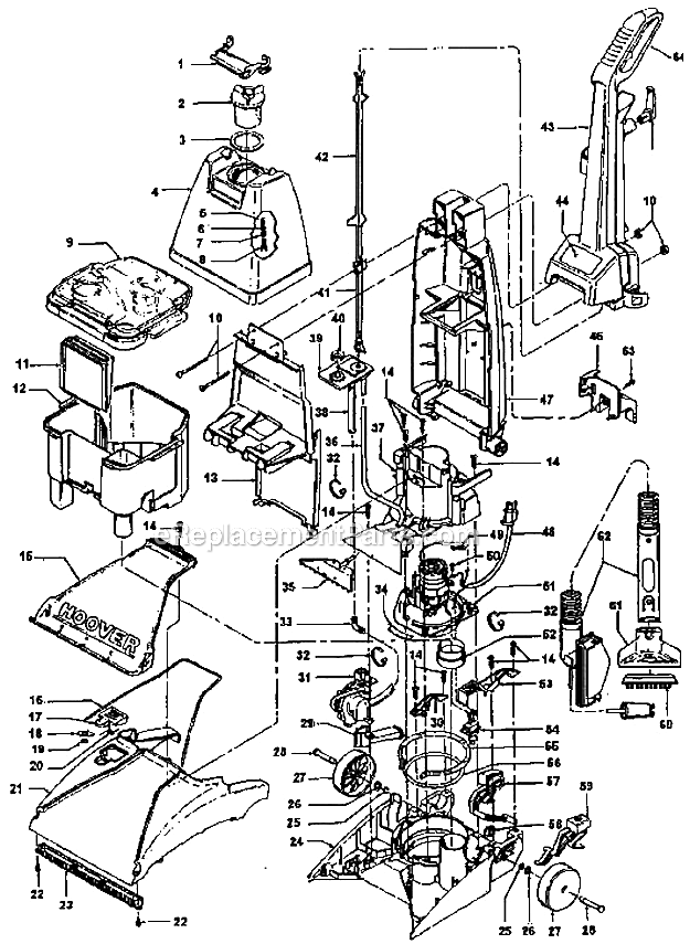 Hoover F5831-900 Upright Extractor Page A Diagram