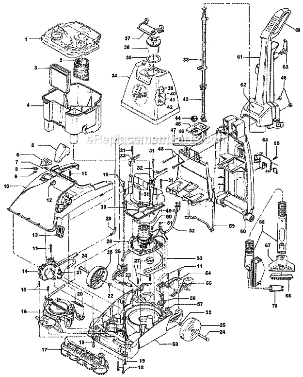 Hoover F5842-900 Upright Extractor Page A Diagram