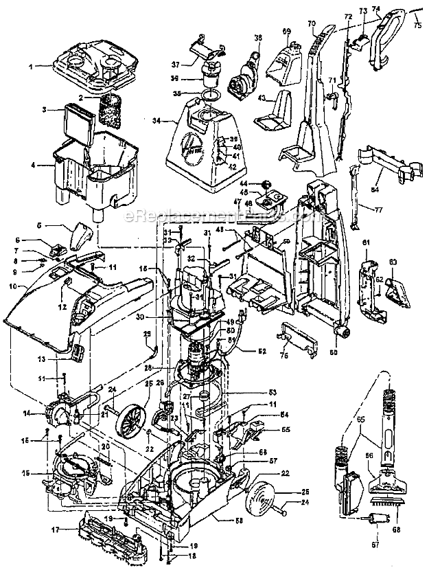 Hoover F5877-900 Upright Extractor Page A Diagram