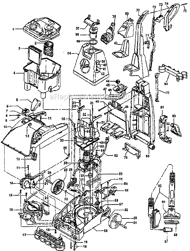 Hoover F5880-900 Upright Extractor Page A Diagram