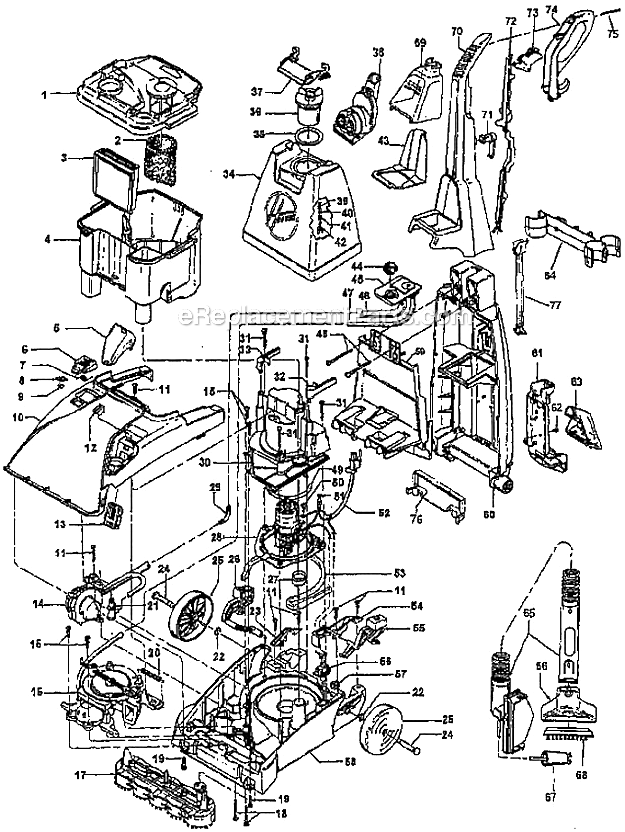 Hoover F5888-900 Upright Extractor Page A Diagram