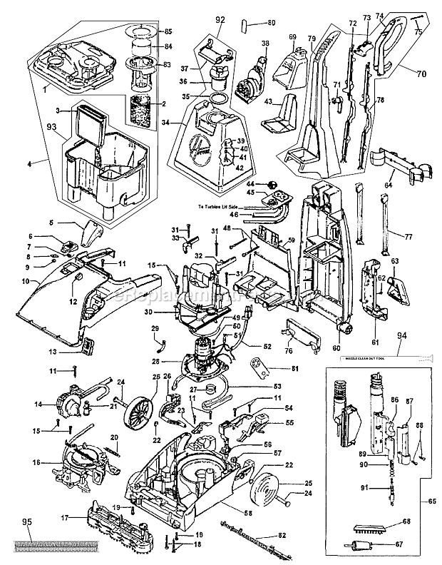 Hoover F5915-100 Spin Scrub Steam Vacuum Page A Diagram