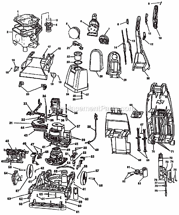 Hoover F6020-910 Upright extractor Page A Diagram