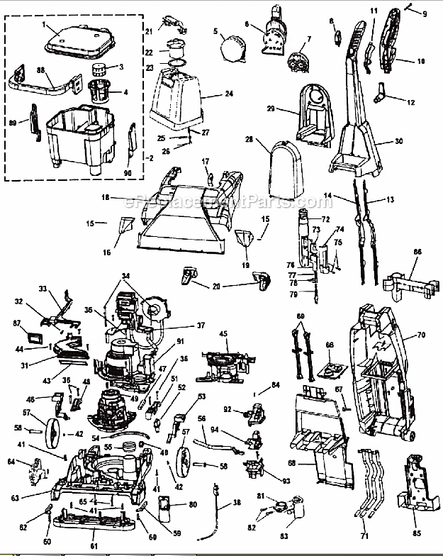 Hoover F6056-900 Upright extractor Page A Diagram