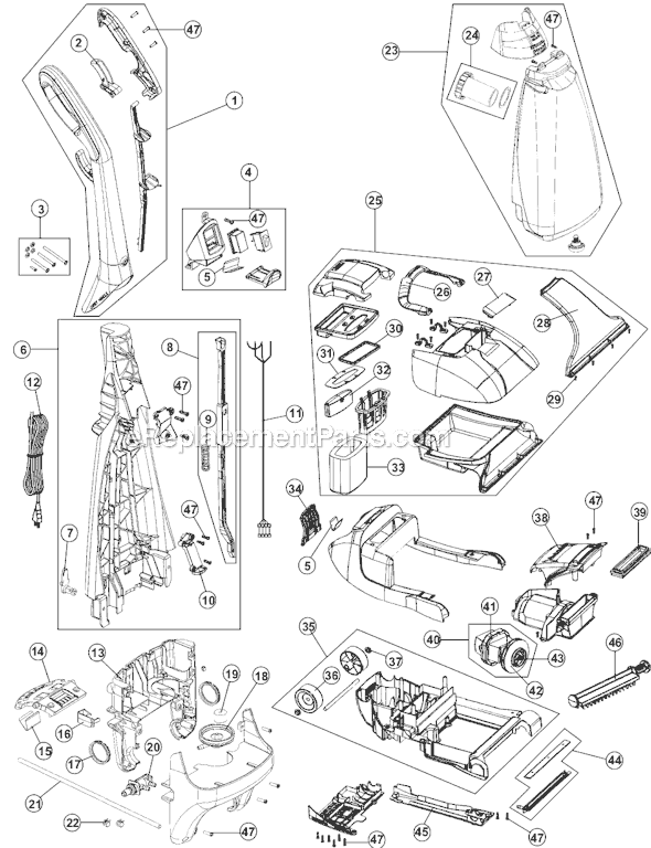 Hoover FH50005 Quick & Light Vacuum Page A Diagram