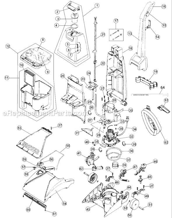 Hoover FH50015 SteamVac Page A Diagram