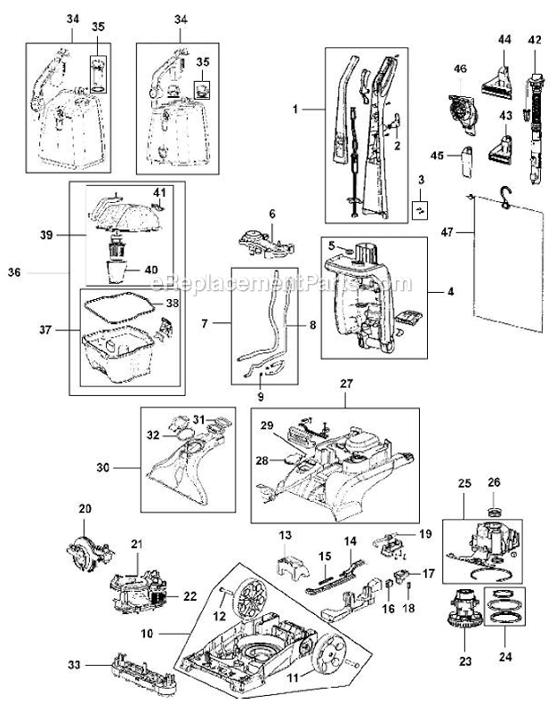 Hoover FH50130 Power Scrub Page A Diagram