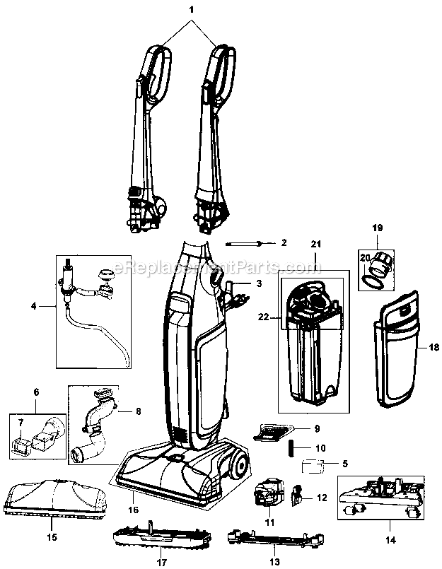 Hoover Fh40160 Floormate Deluxe Assembly_Schematic_Complete Diagram