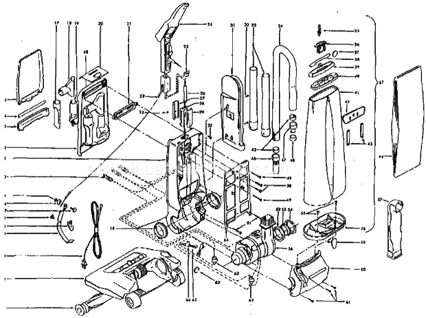 Hoover U3729-930 PowerMax Upright Page A Diagram