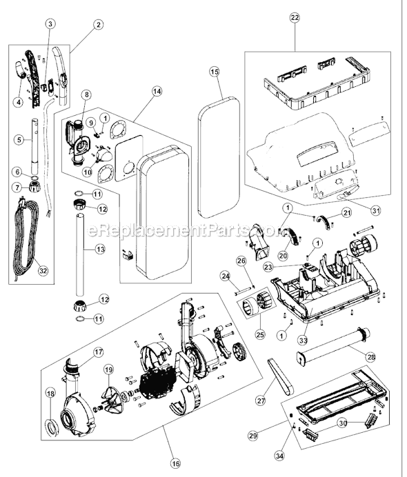 Hoover U4707 Clean And Light Signature Lightweight Vacuum Page A Diagram