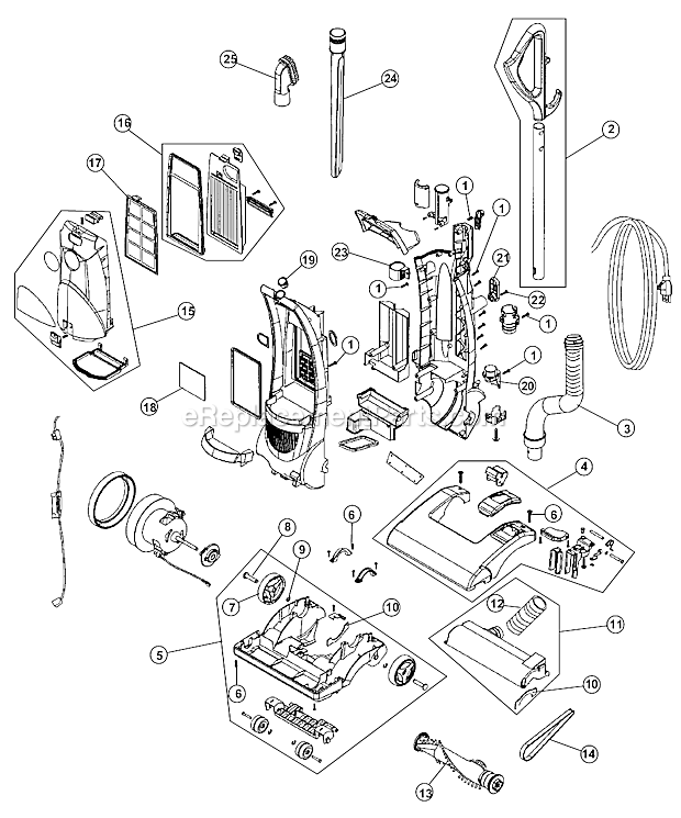 Hoover UH20060 Quick Vac Bagless Upright Vacuum Page A Diagram