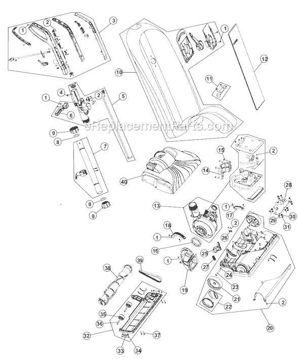 Hoover UH30010 Lightweight Bagged Upright Vacuum Page A Diagram