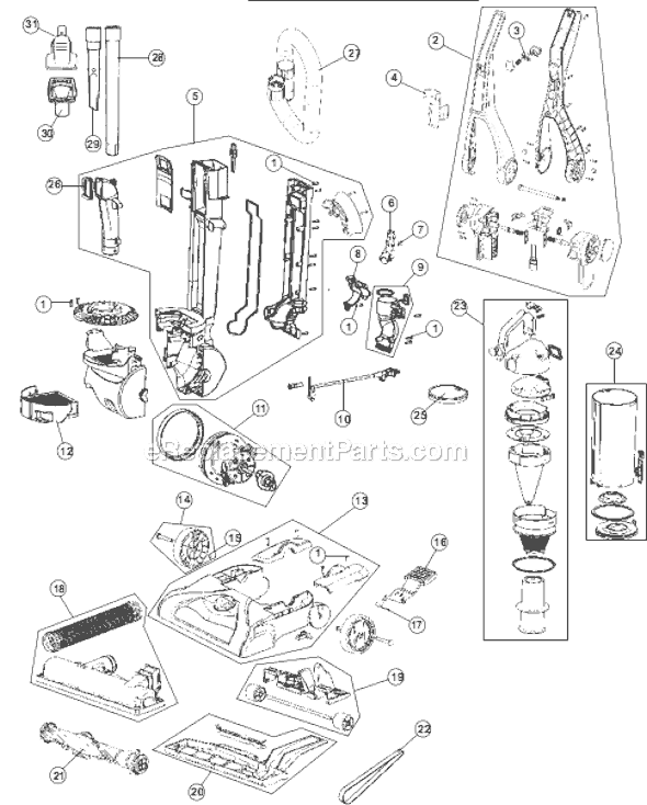 Hoover UH70115 WindTunnel Series Page A Diagram