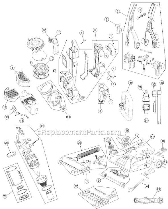 Hoover UH70210 WindTunnel Series Vacuum Page A Diagram