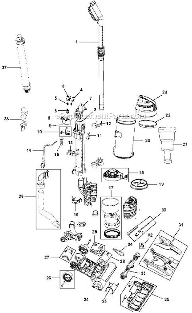 Hoover UH70403PC WindTunnel Air Page A Diagram