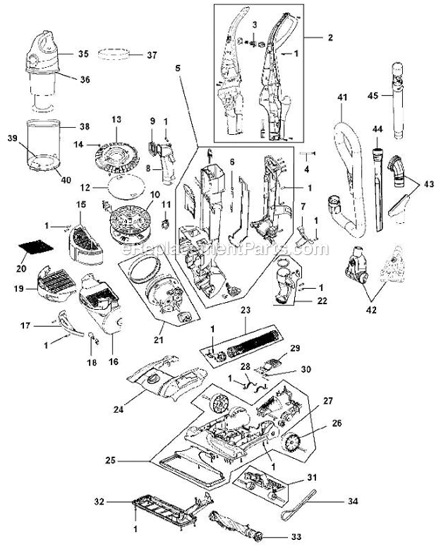 Hoover UH70930 WindTunnel 3 Pro Pet Bagless Upright Page A Diagram