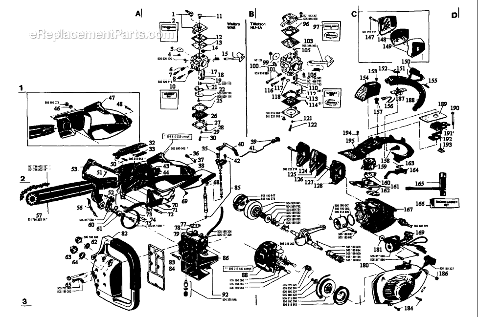 Husqvarna 34 (1982-05) Chainsaw Page A Diagram