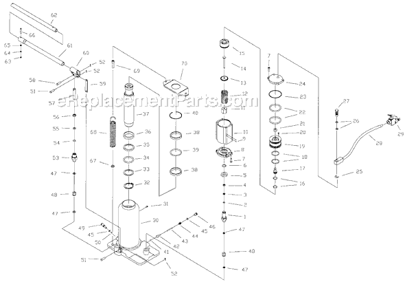 Jet AHJ-12 (456612) Air / Hydraulic Bottle Jack Page A Diagram
