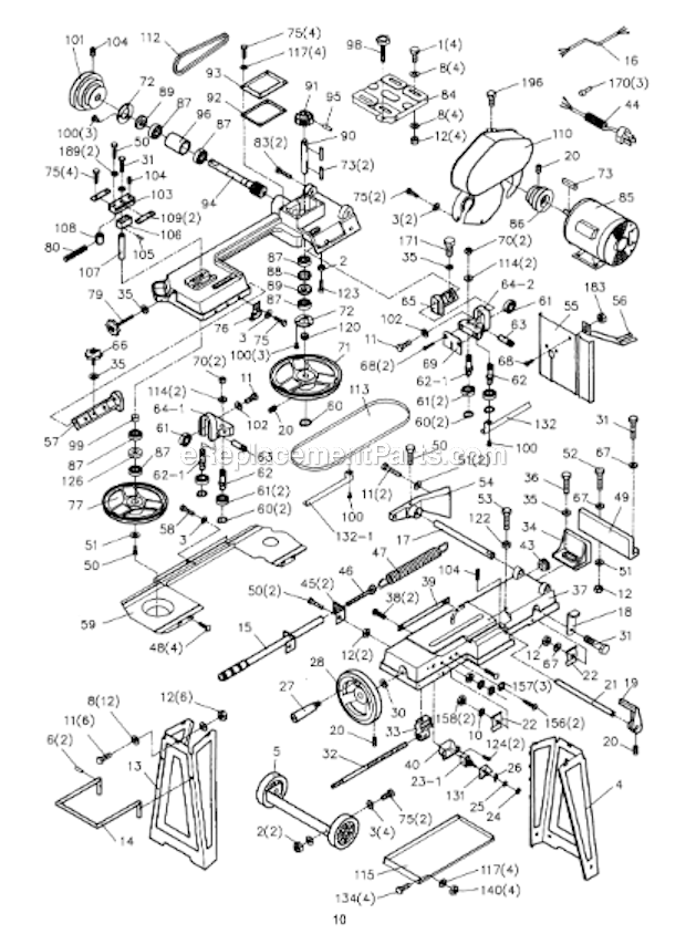 Jet HVBS-463 (414456) Bandsaw Page A Diagram