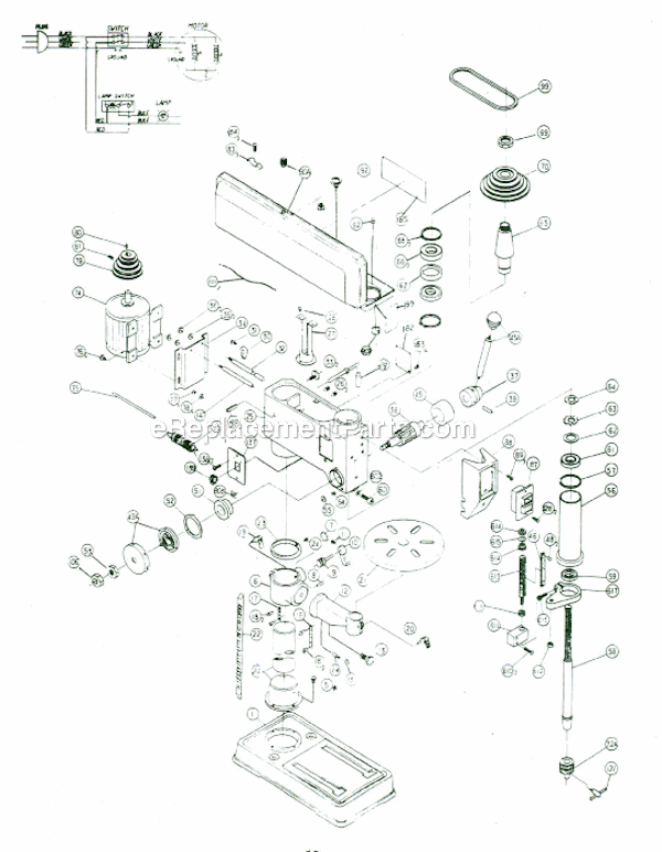 Jet JDP-14J Drill Press Page A Diagram