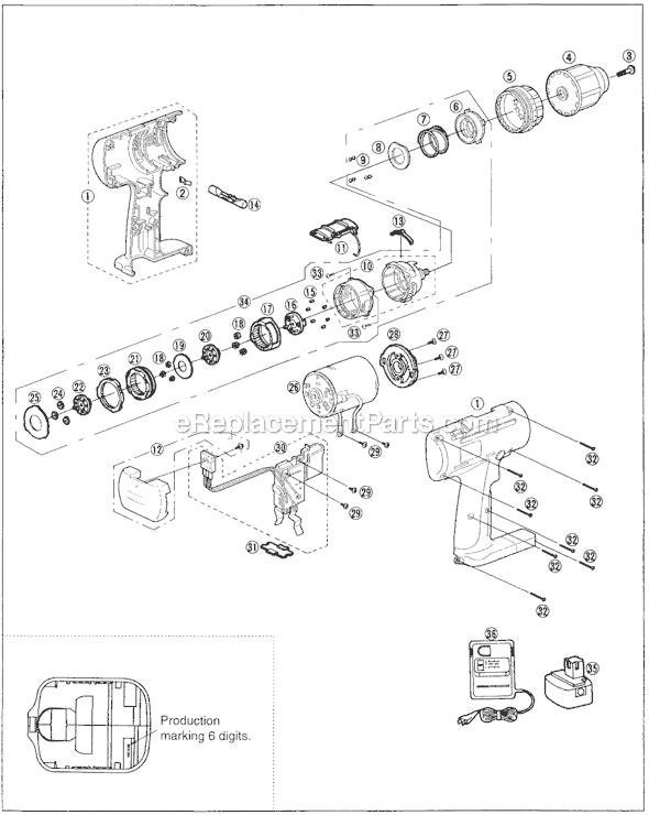 Panasonic EY6431 Cordless Drill / Driver Page A Diagram