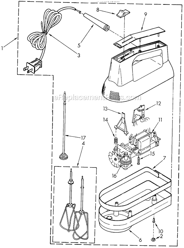 KitchenAid KHM5TWH (4176918) Portable Hand Mixer Page A Diagram