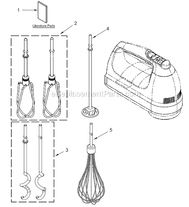 KitchenAid KHM926AFP0 (Frosted_Pearl) 9 Speed Hand Mixer Page A Diagram