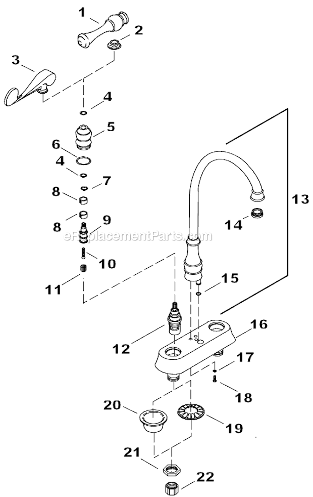 Kohler K-16112-4A Centerset Entertainment Sink Faucet Page A Diagram