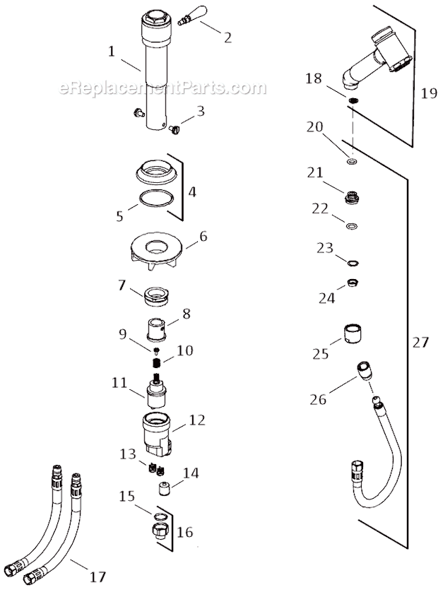 Kohler K-7344-4 Hirise Stainless Independent Sidespray With Valve Page A Diagram
