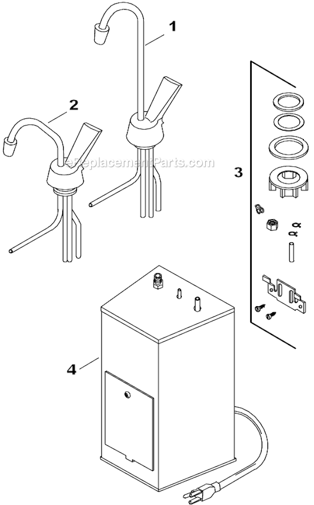 Kohler K-9607-R Hot Water Dispenser Page A Diagram