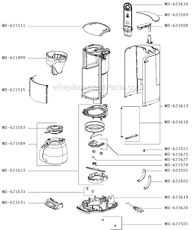 Krups FMF511/1P1 Coffee Maker Proaroma Therm Page A Diagram