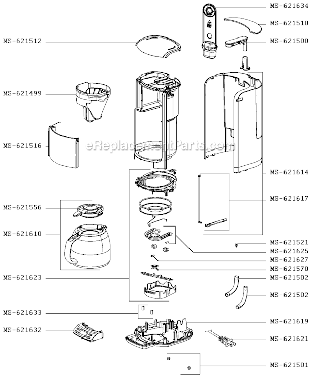 Krups FMF514/1P1 Coffee Maker Proaroma Therm Page A Diagram