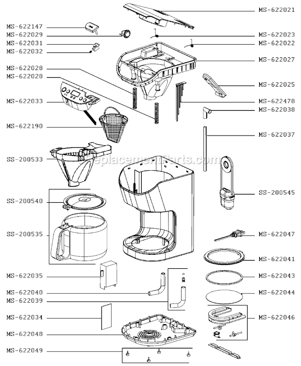 Krups KM405550/5CB Coffee Maker Dahlstrom Timer Page A Diagram