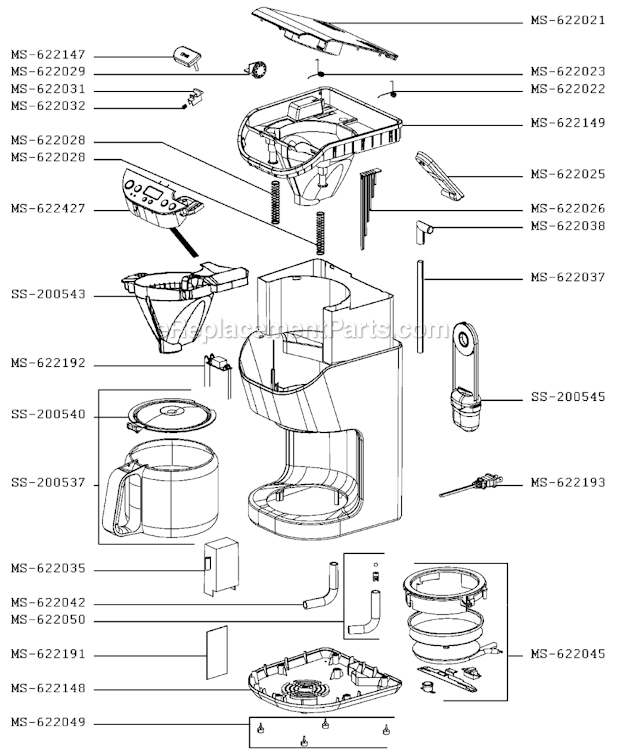 Krups KM506550/5CB Coffee Maker Dahlstrom Page A Diagram