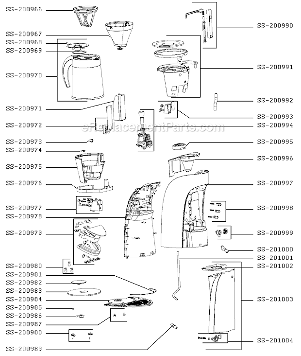 Krups KT720D50/DTA Coffee Maker Page A Diagram