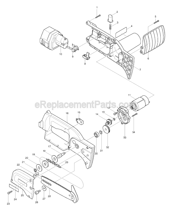 Makita UC120D Chainsaw Page A Diagram
