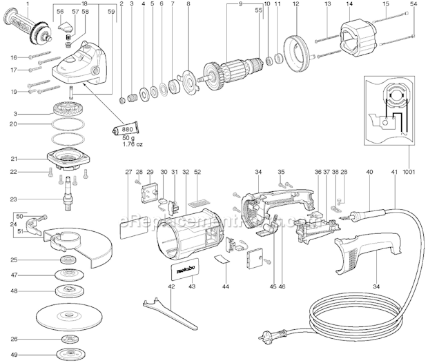 Metabo W23-180 (06410420) 2300W Angle Grinder Page A Diagram