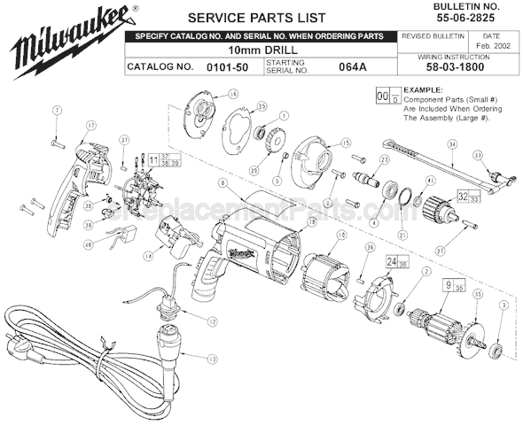 Milwaukee 0101-50 (SER 064A) Electric Drill / Driver Page A Diagram
