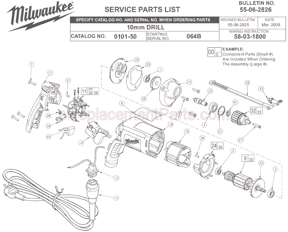 Milwaukee 0101-50 (SER 064B) Electric Drill / Driver Page A Diagram