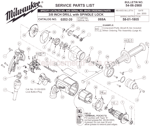 Milwaukee 0202-20 (SER 069A) Electric Drill / Driver Page A Diagram