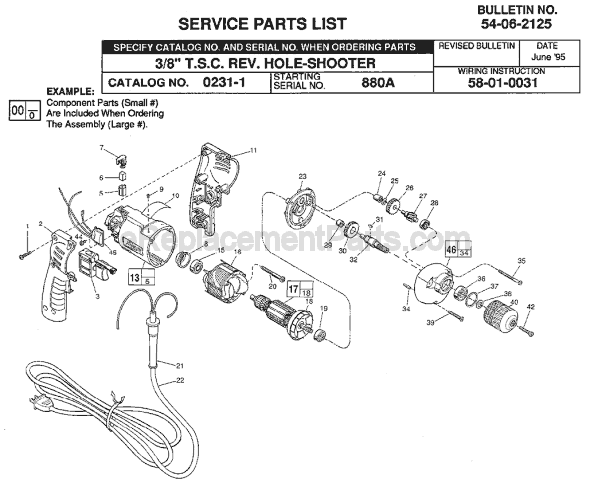 Milwaukee 0231-1 (SER 880A) Electric Drill / Driver Page A Diagram