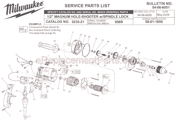 Milwaukee 0235-21 (SER 056B) Electric Drill / Driver Page A Diagram