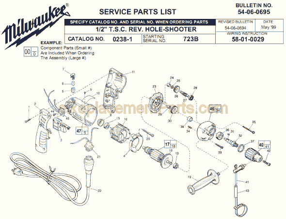 Milwaukee 0238-1 (SER 723B) Electric Drill / Driver Page A Diagram