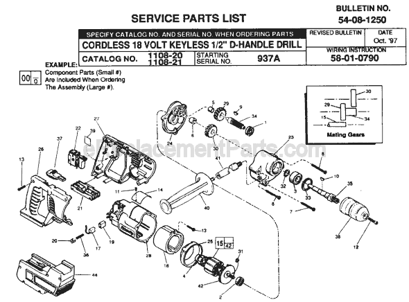 Milwaukee 1108-20 (SER 937A) Cordless Drill / Driver Page A Diagram
