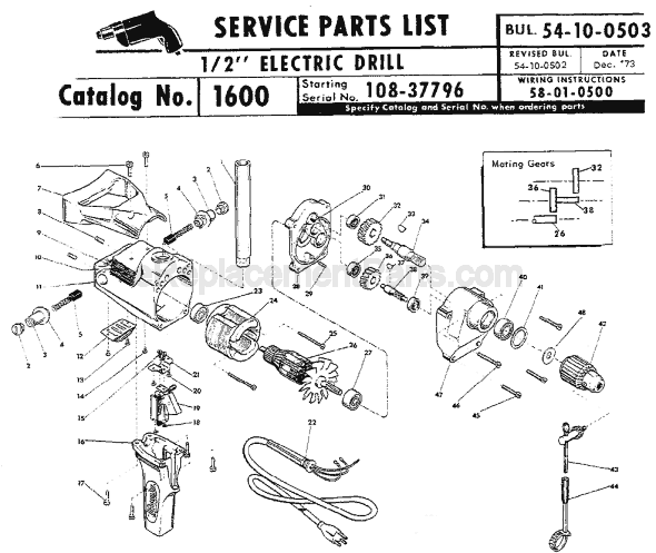 Milwaukee 1600 (SER 108-37796) Electric Drill / Driver Page A Diagram