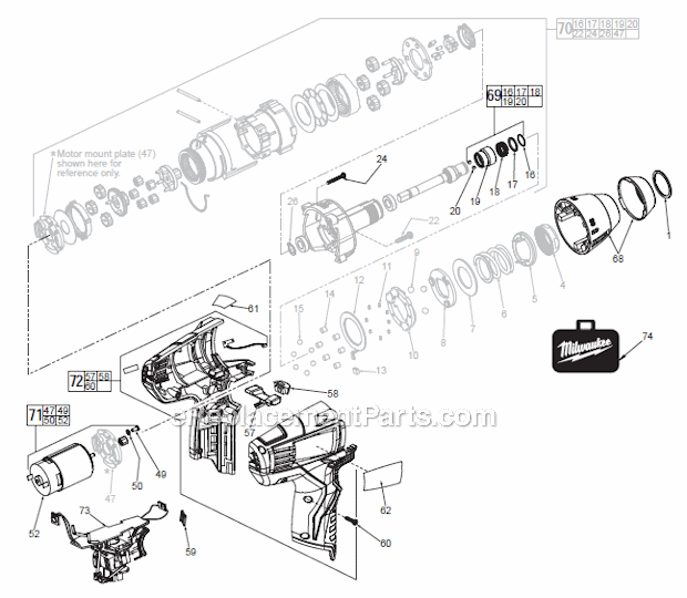 Milwaukee 2455-22 Cordless 12 Volt No-Hub Coupling Driver-Drill Page A Diagram
