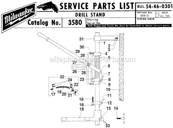 Milwaukee 3580 Drill Stand Page A Diagram