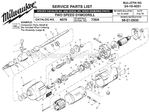 Milwaukee 4079 (SER 738A) Electric Drill Page A Diagram