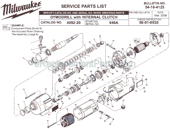 Milwaukee 4092-20 (SER 946A) Electric Drill Page A Diagram